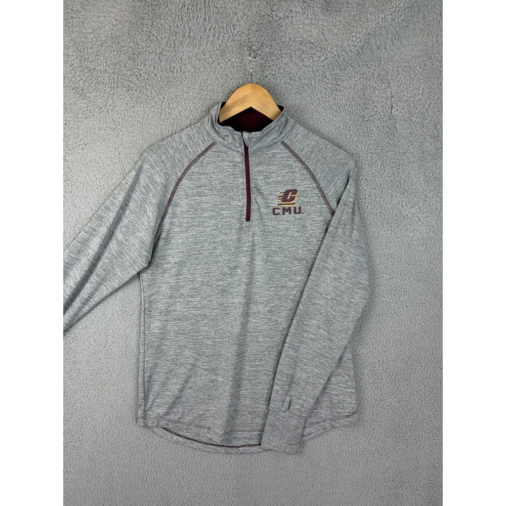 Central Michigan Chippewas 1/4 Zip Pullover Mens Large Gray NCAA Colosseum Mens